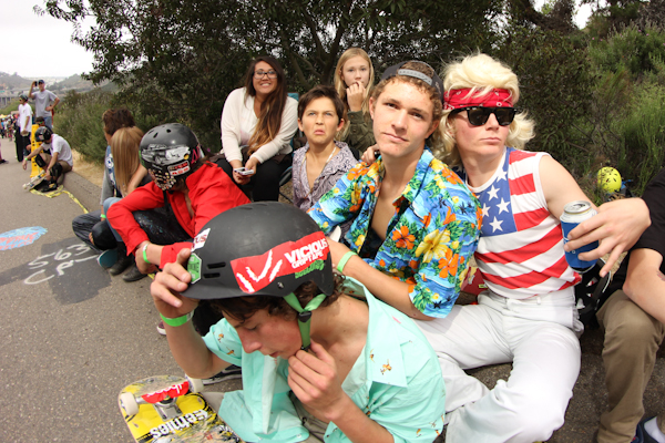 Liam, Byron and the homies lovin' the big air event. Photo: Bandy.