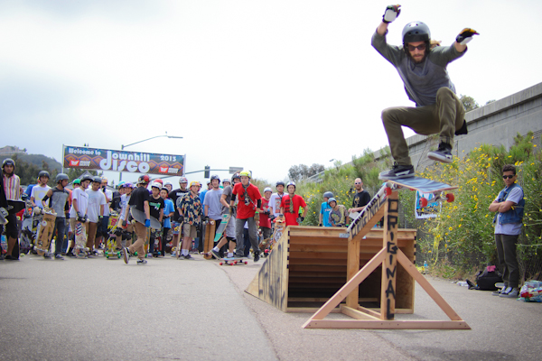 Kody noble with a no-comply to pole jam. Photo: Marcus Bandy.