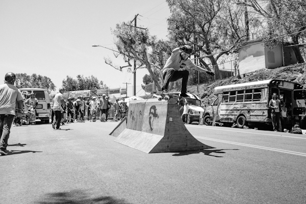 Boardslide up, over, and across the curbed BEARier. Photo: Jake Fast.