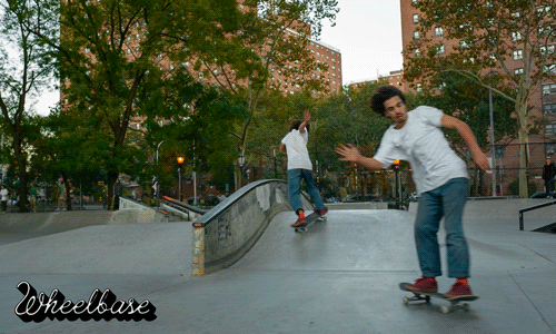 Bruno Sirera Backside 180 over the mini-wall at LES Skate Park - Wheelbase Magazine